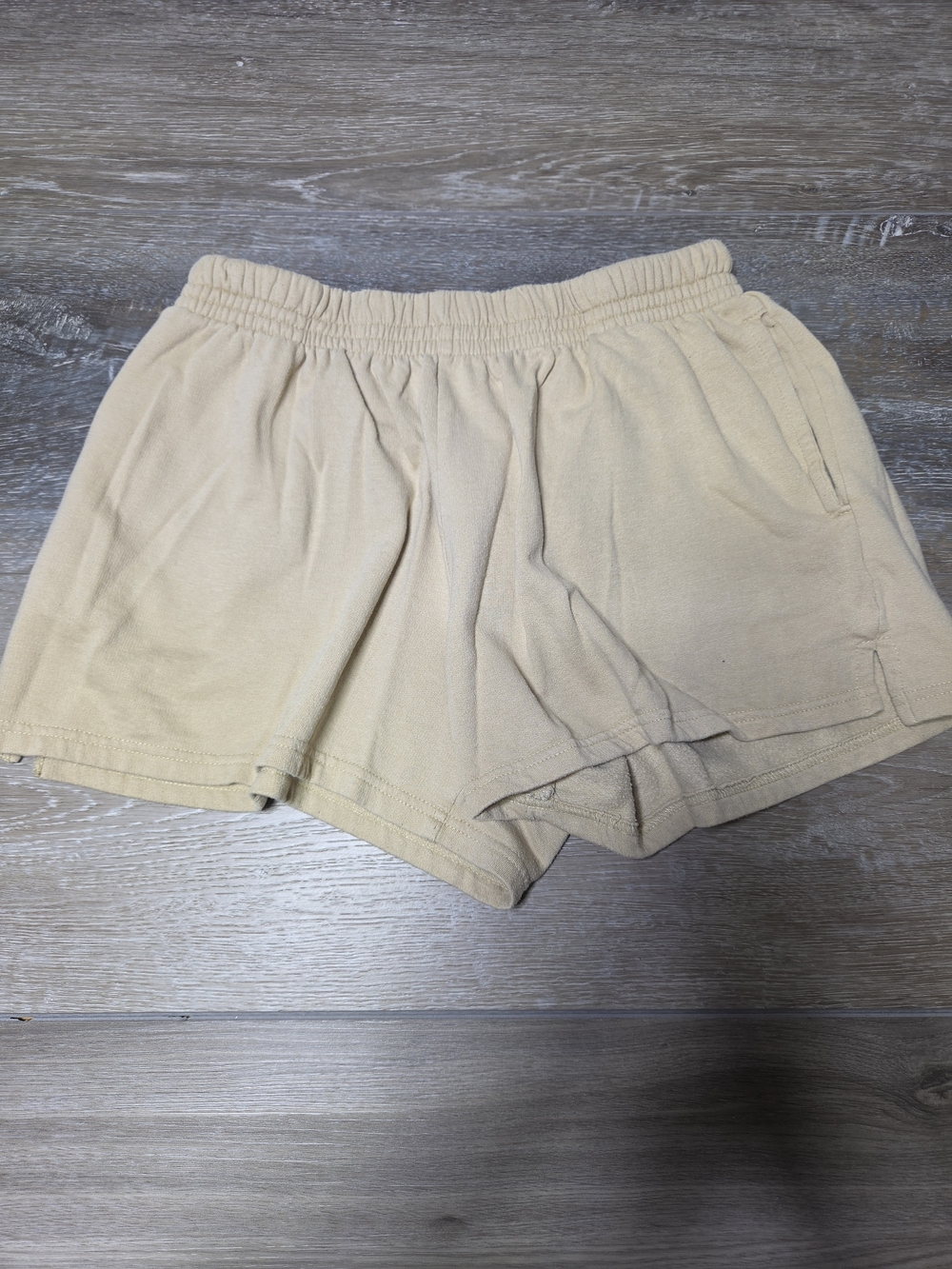 Chaserup Women's Lounge Shorts Elastic Waist Pockets Size M Beige